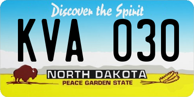 ND license plate KVA030