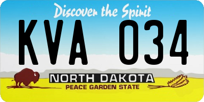 ND license plate KVA034