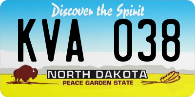 ND license plate KVA038