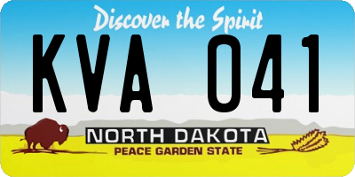 ND license plate KVA041