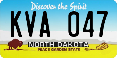 ND license plate KVA047