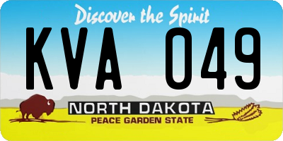 ND license plate KVA049
