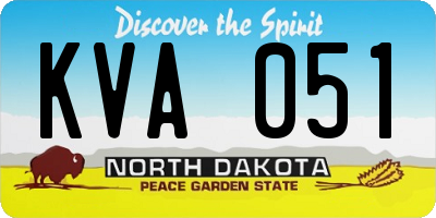 ND license plate KVA051