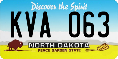 ND license plate KVA063