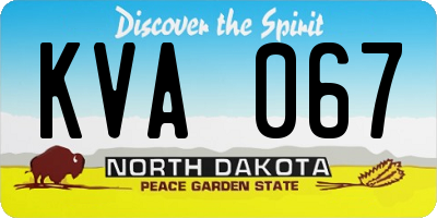 ND license plate KVA067