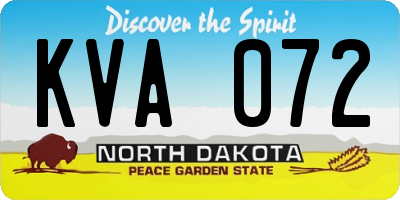 ND license plate KVA072