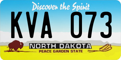 ND license plate KVA073