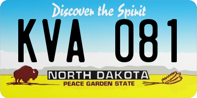 ND license plate KVA081