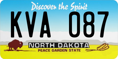 ND license plate KVA087
