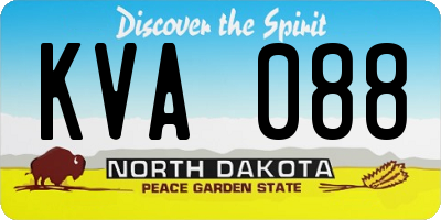 ND license plate KVA088