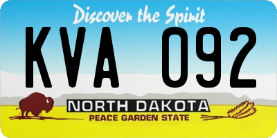 ND license plate KVA092