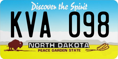 ND license plate KVA098