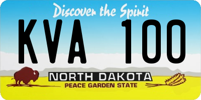 ND license plate KVA100