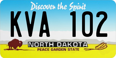 ND license plate KVA102