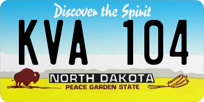 ND license plate KVA104