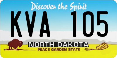 ND license plate KVA105