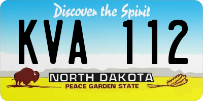 ND license plate KVA112