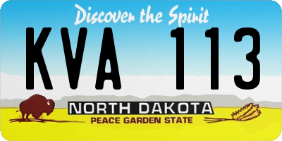 ND license plate KVA113