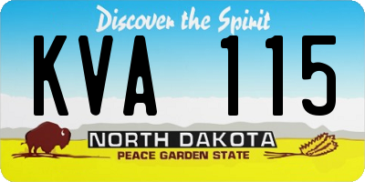 ND license plate KVA115