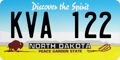 ND license plate KVA122