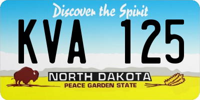 ND license plate KVA125