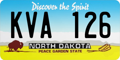ND license plate KVA126