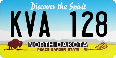 ND license plate KVA128