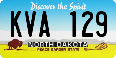 ND license plate KVA129