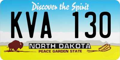 ND license plate KVA130