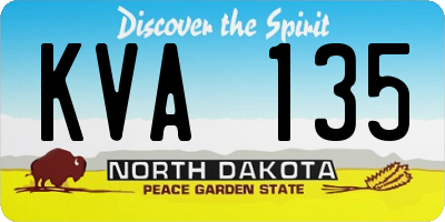 ND license plate KVA135