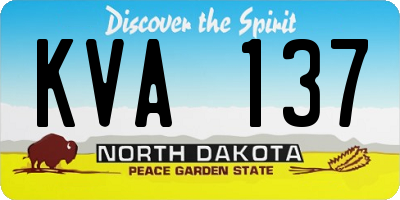 ND license plate KVA137