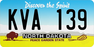 ND license plate KVA139