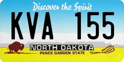 ND license plate KVA155