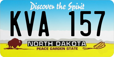 ND license plate KVA157
