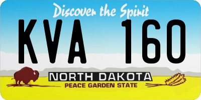 ND license plate KVA160