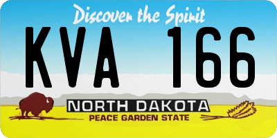 ND license plate KVA166
