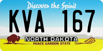 ND license plate KVA167
