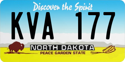 ND license plate KVA177