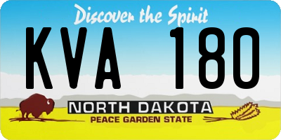 ND license plate KVA180