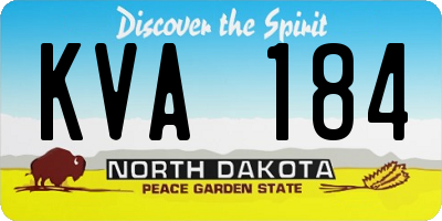 ND license plate KVA184