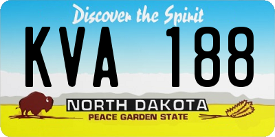 ND license plate KVA188