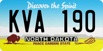 ND license plate KVA190