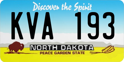 ND license plate KVA193