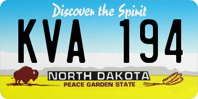ND license plate KVA194