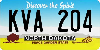 ND license plate KVA204