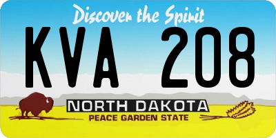 ND license plate KVA208