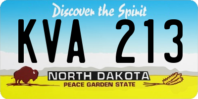 ND license plate KVA213