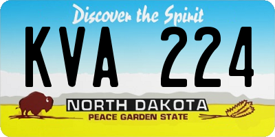 ND license plate KVA224