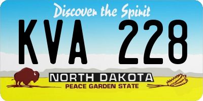 ND license plate KVA228