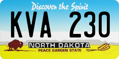 ND license plate KVA230